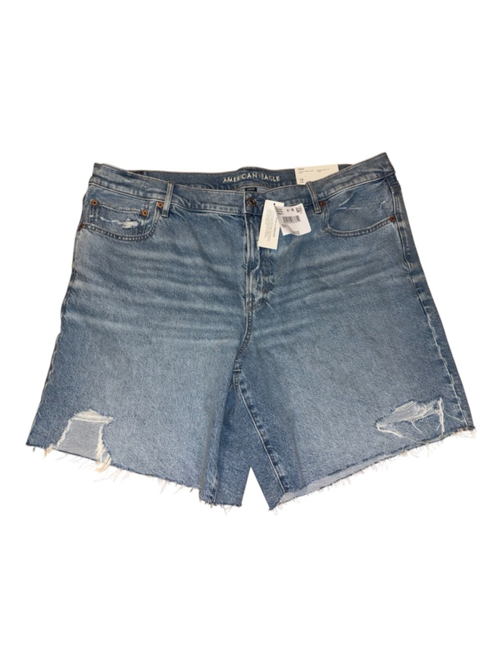 American Eagle 8” Perfect Bermuda Jean Shorts Womens 18 Strigid Blue 34W